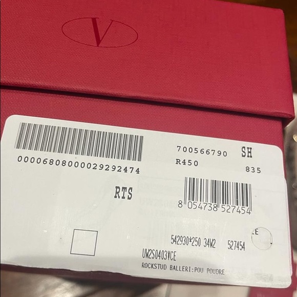 Valentino Leather Studded Pointy Flats Size 4 LIKE NEW